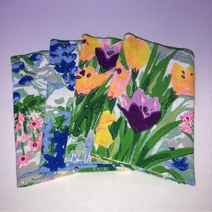 Floral Dining Table Linens Set of 4 Multicolor Napkins Spring Summer Joy